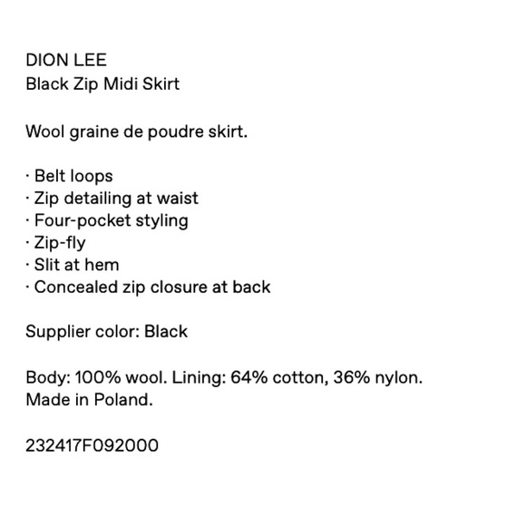 Dion Lee Split Skirt Size L / US6 - UK10  New With tags - Picture 5 of 7